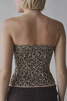 Out From Under Leopard Print Seamless Knit Tube Top