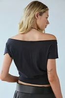 Out From Under Off-The-Shoulder Banded Hem Tee