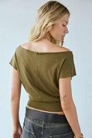 Out From Under Off-The-Shoulder Banded Hem Tee