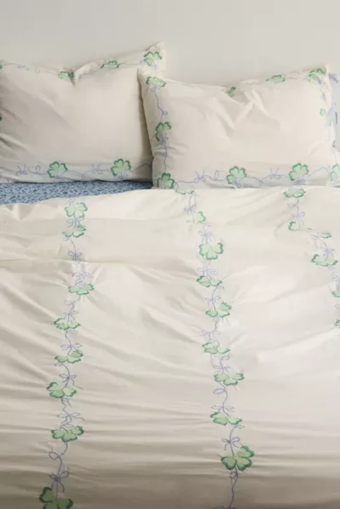 Clover Embroidered Duvet Cover