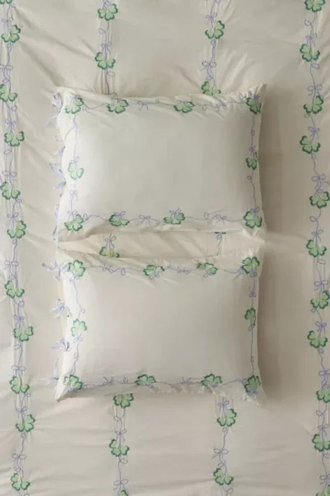 Clover Embroidered Sham Set