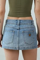 Abrand 99 Liv Low-Rise Flap Pocket Denim Micro Skirt