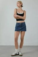 Abrand Bella 99 Low-Rise Denim Micro Skirt