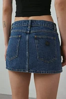 Abrand Bella 99 Low-Rise Denim Micro Skirt