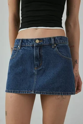 Abrand Bella 99 Low-Rise Denim Micro Skirt