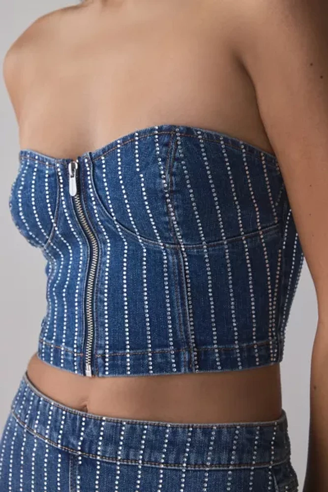 Abrand Petra Diamond Academia Denim Bustier Top