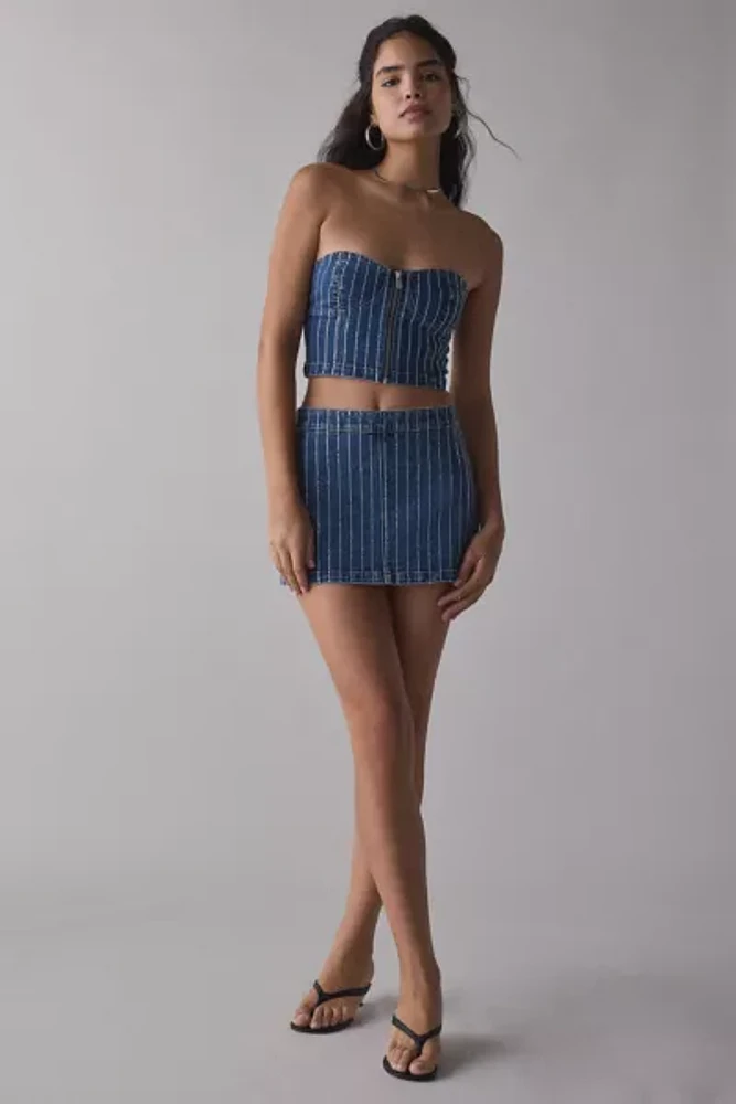 Abrand Petra Diamond Academia Denim Bustier Top