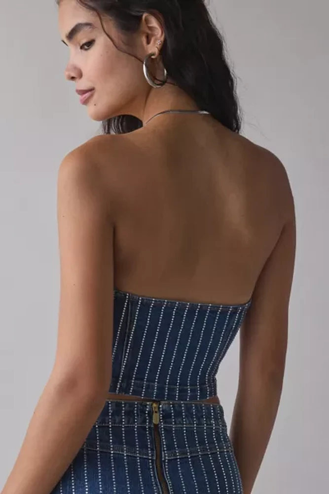 Abrand Petra Diamond Academia Denim Bustier Top
