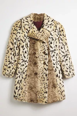 Vintage Animal Pattern Faux Fur Jacket