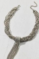 Kaz Mesh Chain And Rhinestones Choker Necklace