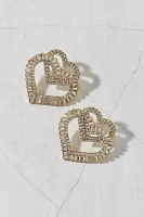 Two Of Hearts Rhinestone Heart Earring