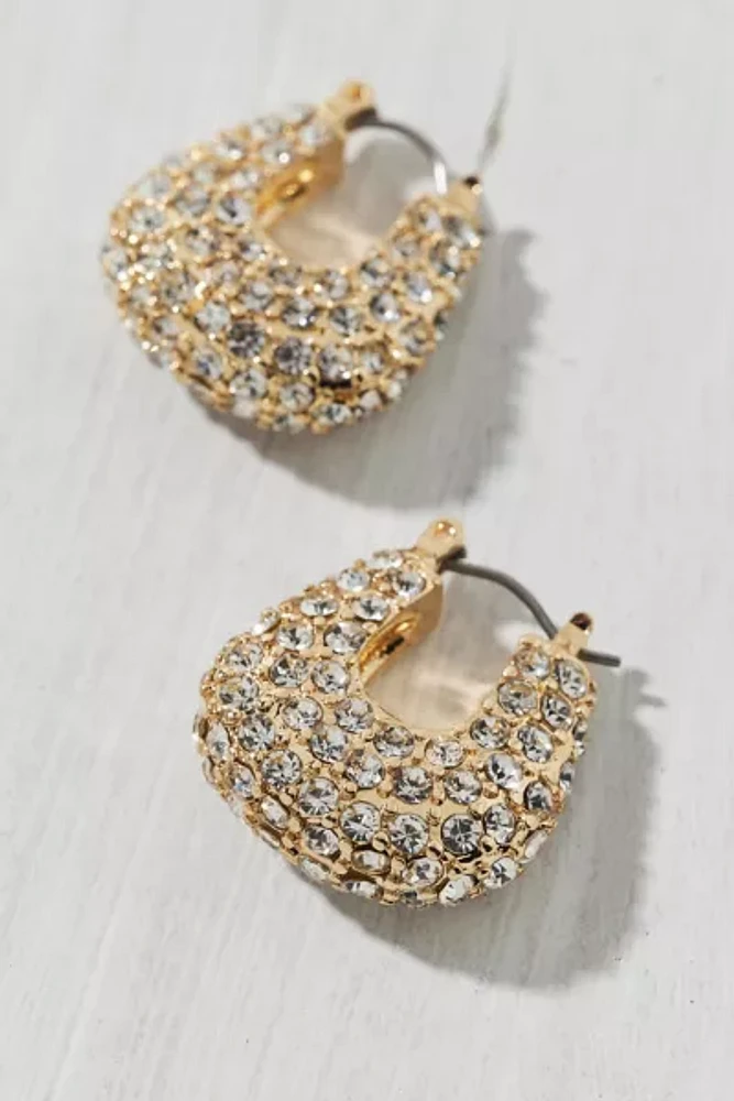 Pave Rhinestone Statement Chunky Hoop Earring