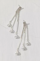 Dripping Pearl Rhinestone Statement Earring