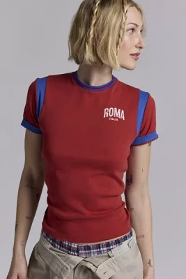 Roma Sport Graphic Ringer Baby Tee