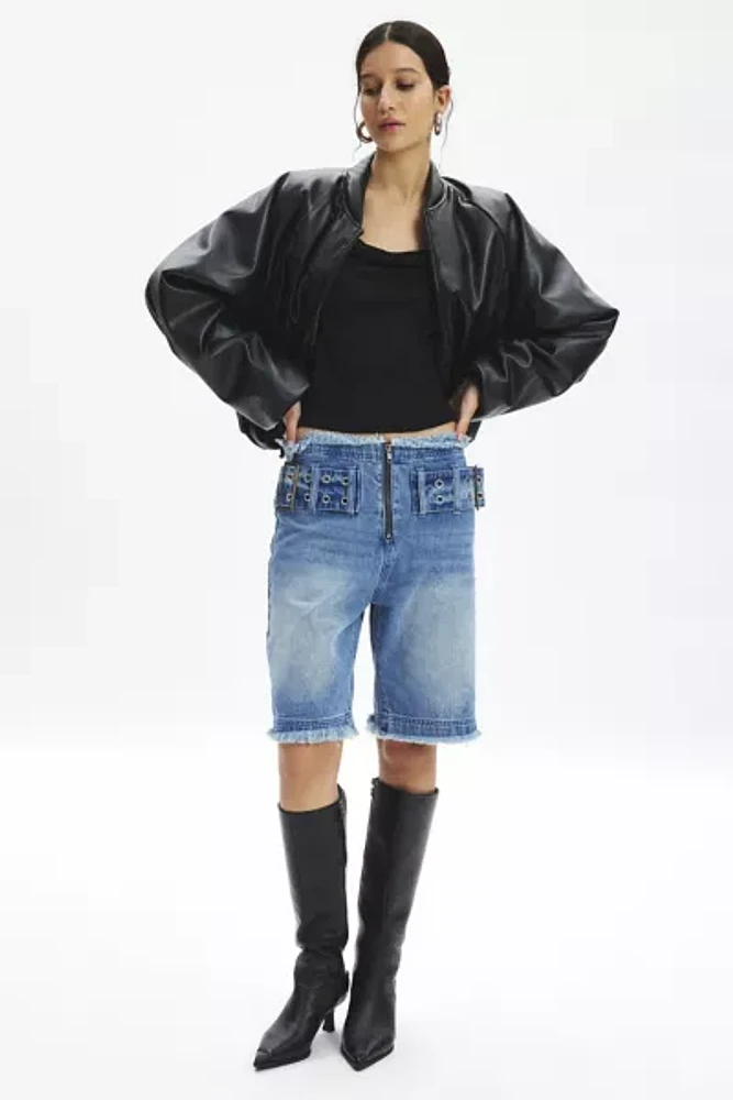 The Kript Furio Belted Denim Jort