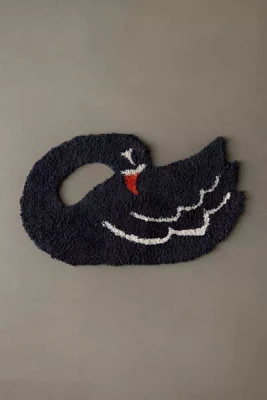 Swan Icon Shaped Plush Tufted Rug