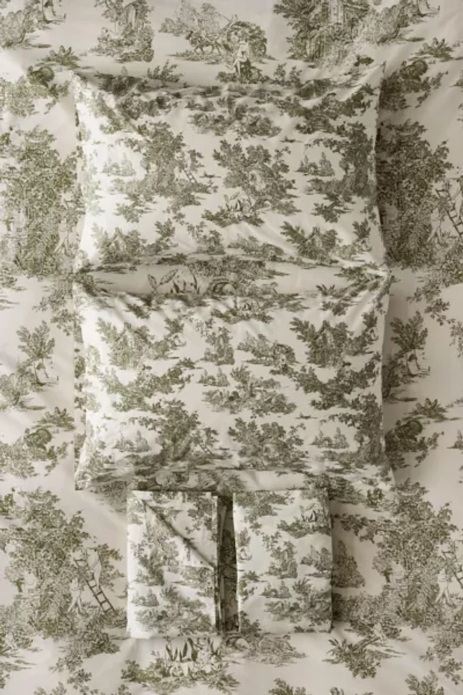 Frog Toile Patterned Sheet Set