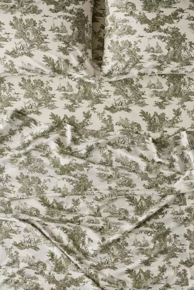 Frog Toile Patterned Sheet Set