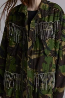 Urban Renewal Remade Rhinestone Fringe Camo Jacket