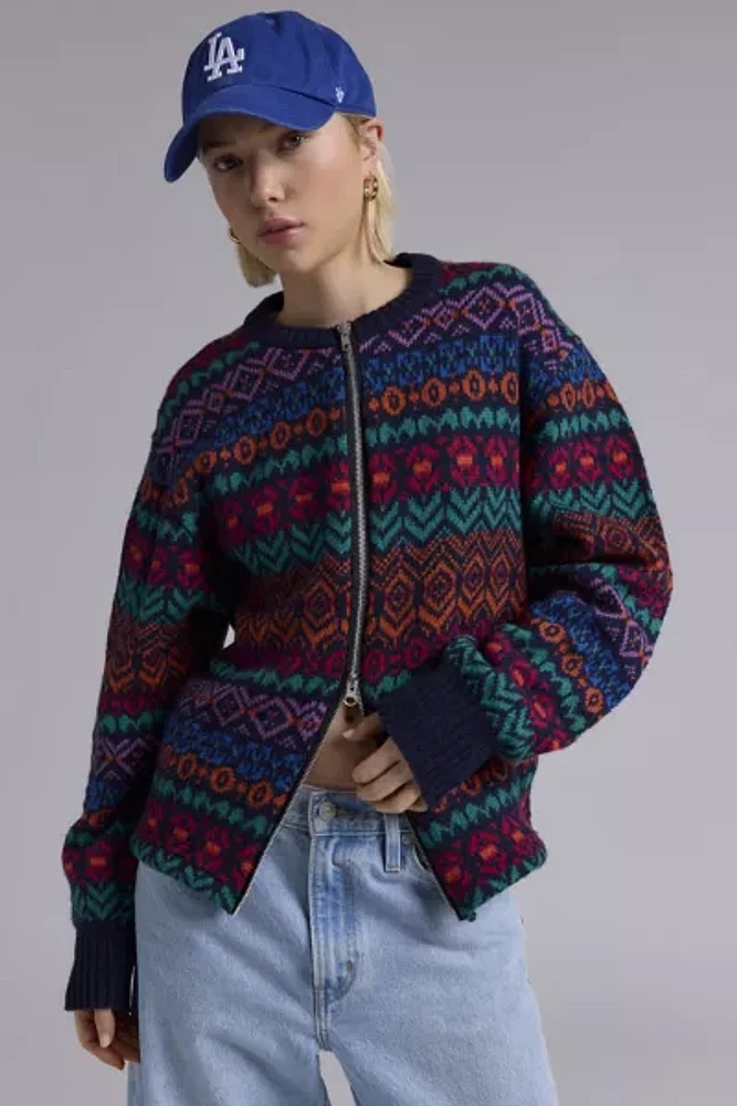 Urban Renewal Remade Zip Front Fairisle Sweater