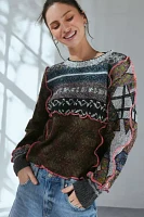 Urban Renewal Remade Pop Stitch Pieced Sweater