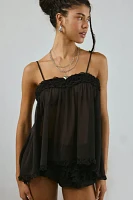 Out From Under Merrit Sheer Ruffle Tunic Tank Top