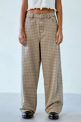 BDG Check Canvas Mid-Rise Baggy Pant