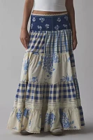 Kimchi Blue Amelia Crafted Patchwork Lace Trim Maxi Skirt