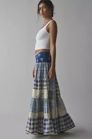 Kimchi Blue Amelia Crafted Patchwork Lace Trim Maxi Skirt