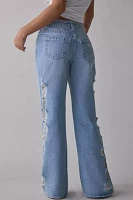 True Religion Bobbi Super Distressed Mid-Rise Baggy Jean