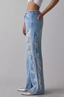 True Religion Bobbi Super Distressed Mid-Rise Baggy Jean