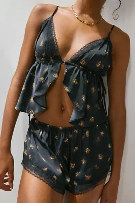 Out From Under Lola Satin Flyaway Cami & Micro Short Set