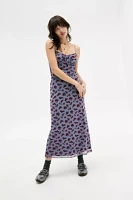 UO Floral Tie-Front Mesh Maxi Dress