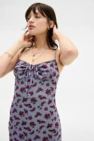 UO Floral Tie-Front Mesh Maxi Dress