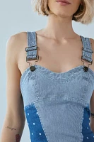 Kimchi Blue Georgia Drop Waist Corset Denim Romper