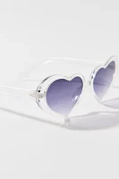 Amour Clear Plastic Heart Sunglasses