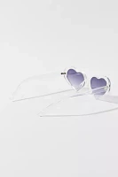 Amour Clear Plastic Heart Sunglasses