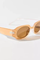 Brielle Shimmer Plastic Round Sunglasses