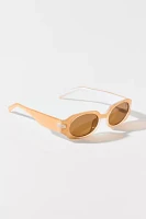 Brielle Shimmer Plastic Round Sunglasses