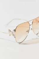 Goldie Butterfly Metal Aviator Sunglasses