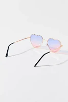 Stevie Pastel Ombre Metal Heart Sunglasses