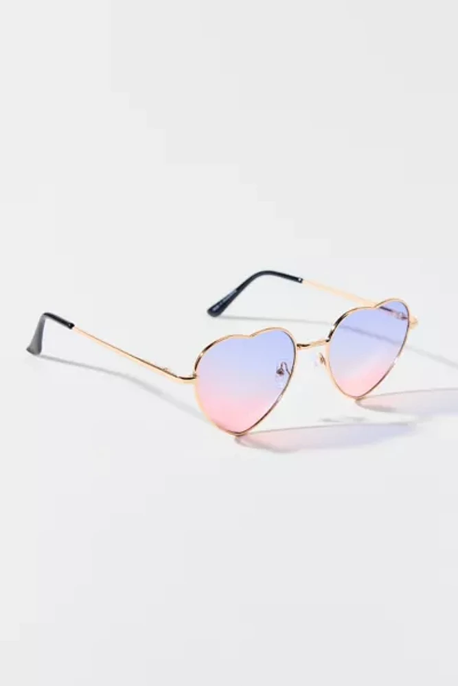 Stevie Pastel Ombre Metal Heart Sunglasses