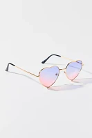 Stevie Pastel Ombre Metal Heart Sunglasses