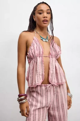 Out From Under Stripe Open-Back Cami