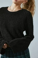 Urban Renewal Remnants Fuzzy Knit Drippy Sleeve Sweater