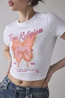True Religion Crystal Butterfly Graphic Baby Tee