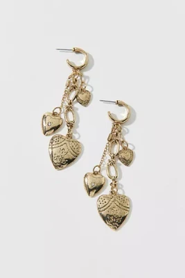 Kyla Heart Charms Hoop Earring