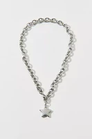 Stainless Steel Puffy Star Charm Necklace