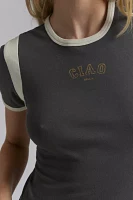 Ciao Graphic Ringer Baby Tee