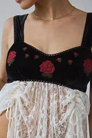 Kimchi Blue Rose Garden Embroidered Babydoll Tank Top